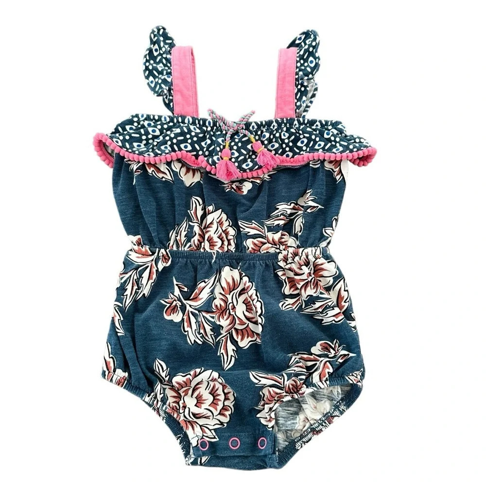 Matilda Jane baby 12-18 months Sand and Sun Romper Floral Brilliant Daydream